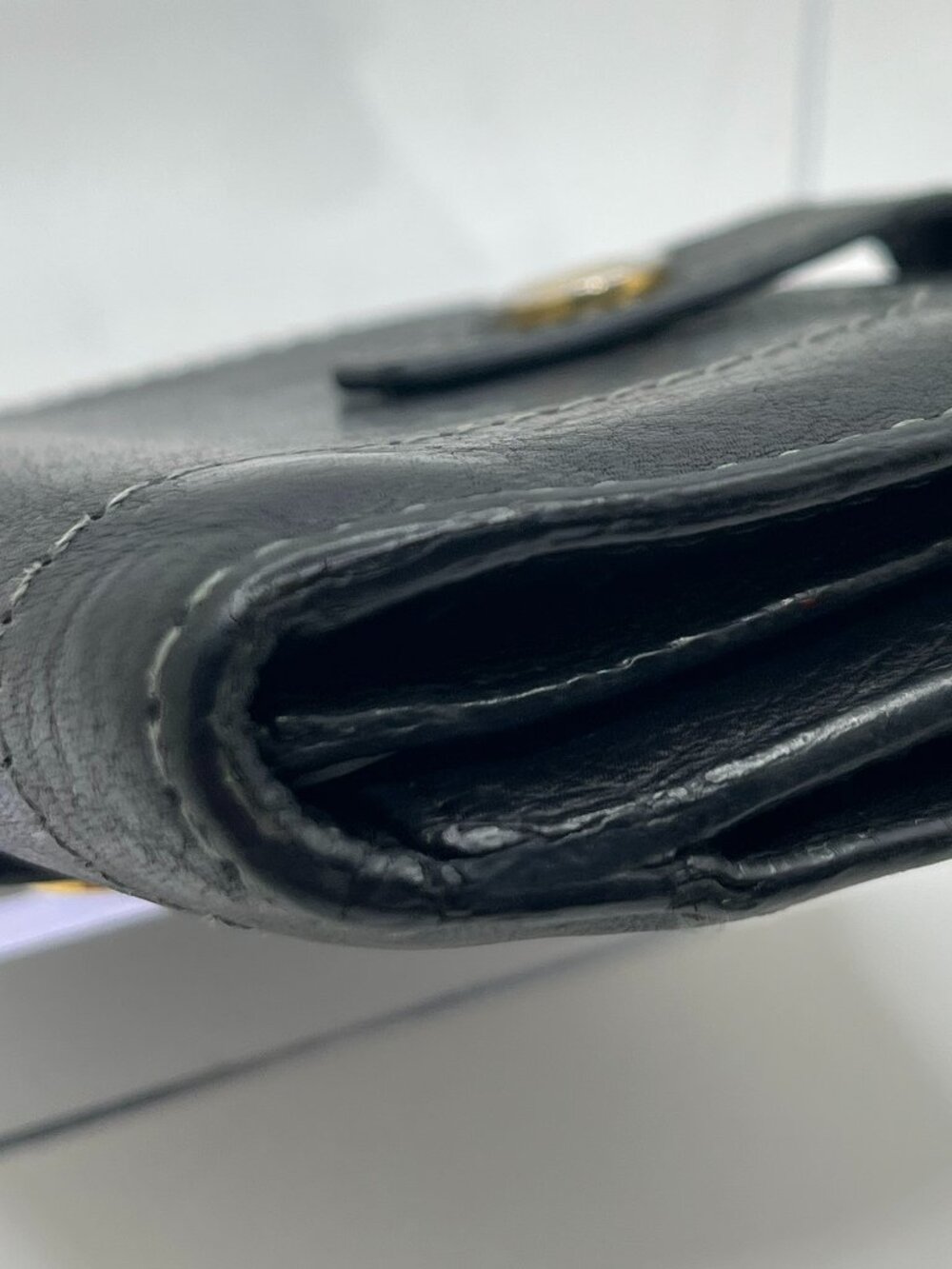 Vintage Celine Black Leather Compact Wallet - Picture 6 of 11